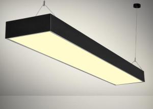 China Linear LED Flat Panel Light 48W 60W Black Housing Color Pendant Installation factory