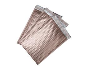 China Protective Packaging Metallic Bubble Mailers Rose Gold Gravure Printing factory