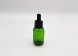 China Green PET Plastic 30ml Essential Oil Dropper Bottle Cosmetic Packaging factory