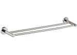SUS304 Double Hand Towel Bar Polished Chrome Color OEM Round Design Project Home