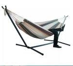 Outdoor Furniture Rainbow-Color Portable Hammock with Stainless Steel Iron Pipe