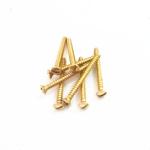 Yellow Brass Slotted Drive Oval Head Wood Screws Round Head Furniture Screws