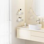 2 tiers Easy Install No-Drilling Wall-Mounted Shower Caddy stainless steel