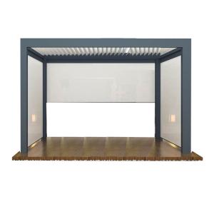 China Modern Courtyard Intelligent Electric Louver Pavilion Villa Outdoor Sun Room Automatic Flipping Chinese Gazebo factory