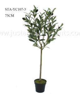 China 75CM Artificial Olive Tree In Plastic Pot , Faux Olive Plant For Decoration And Design factory