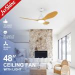 Decorative Ceiling Fan With LED Light Living Room Quiet Dc Motor