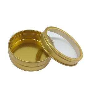 China 0.28mm 0.3mm Thick Shallow Tin Can Containers Round Window Slip Lid Tin factory