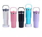 Portable Sports Stainless Steel Vacuum Bottle With Straw Student Tumbler Cup