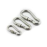 Polished Finish Spring Buckle Aluminum Carabiner Climbing Hook Hardware with