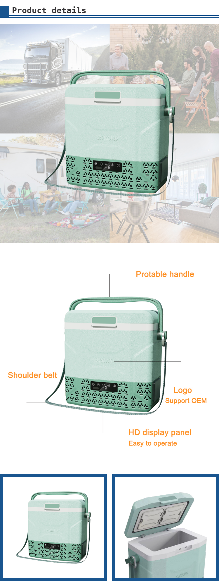Mini Car Freezer Cooler 12v Portable Refrigerator Trunk Fridge With Car Handle