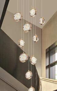 China Contemporary Round Crystal Ball Chandelier For Villa Mall Hotel Loft Kitchen Living Room factory
