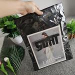 Custom Logo CPE Cothing Zipper Bag Translucent Black for Garment Packaging