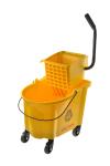 36L Two Bucket Mop System Buckets And Pails Side Press Wringer Combo