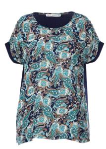 China Round Neck Two Fabrics Women'S Clothing Blouses Printed With Short Sleeve factory