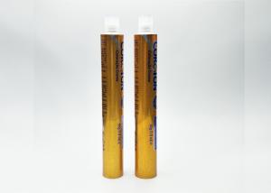 China Hair Coloring Aluminum Cosmetic Tubes 25MM Diameter With Glossy Ground Coating factory
