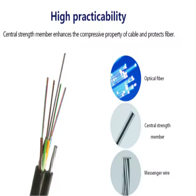 8 12 24 Core GYTC8Y/GYTC8S Strand Fiber Optic Cable Self Supporting Fiber Optic Cable