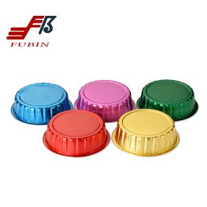 China 70mm Base 80ml Aluminium Foil Cup Cake Packaging Container factory
