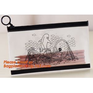 A4 clear plastic pp document carrying file folder zipper lock pocket bag with