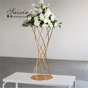 China ZT-406 Hot selling gold metal flower arrangement stands for wedding table decoration factory
