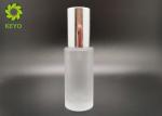 Clear 30ml Frosted Glass Bottle Foundation Cosmetics Packing With Silver Collar