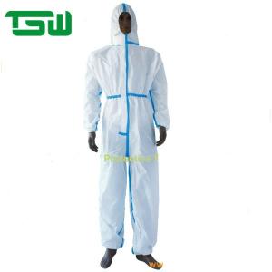 China Breathable Disposable Microporous Coverall With Tape type 5 6 factory