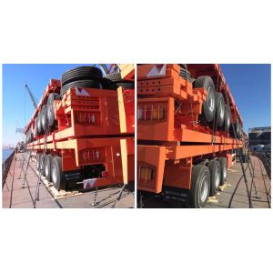 3 Axle Flatbed Tractor Trailer Container Semi Trailer With Container Lock