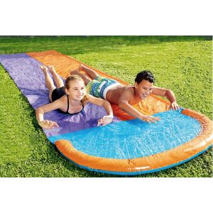 PVC Colored Inflatable Double Splash Water Slide 60~120cm Bounceland Double Slide