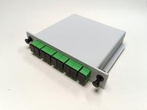 China Cassette Card Insertion Optical PLC Splitter , 1X8 Port SCAPC Optic Fiber Splitter factory