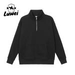 Designer Men Street Hoody Sweatshirt Crop Top Slim 380g 95% Cotton Half Zip