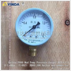 China Pump Discharge Mud Pump Pressure Gauge M14×1.5 0-1.6Mpa Y-60Z HH60.190 Haihua F600 factory