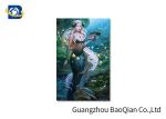 Beautiful 3D Printed Greeting Cards Pretty Mermaid Image PET Material Customized