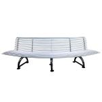 RAL Color Garden Metal Bench , Curved Outdoor Benches With Sandblasting Finish