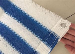 China 90% Light Blocked Mesh Netting For Balcony , Blue / White Strips Balcony Shade Net factory