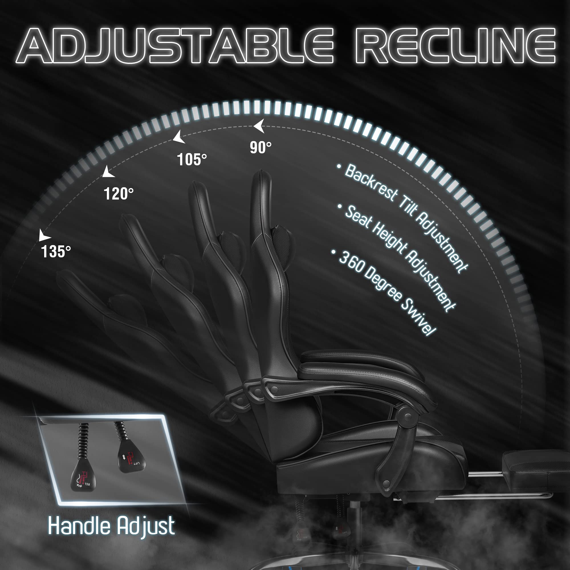 Customized Color Video Racing Gaming Chair with Adjustable Height and Swivel Seat