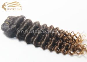 China 45 CM Ombre CURLY Hair Extensions Weft for Sale, 18 Inch Ombre Curly Remy Human Hair Weft Extension for Sale factory