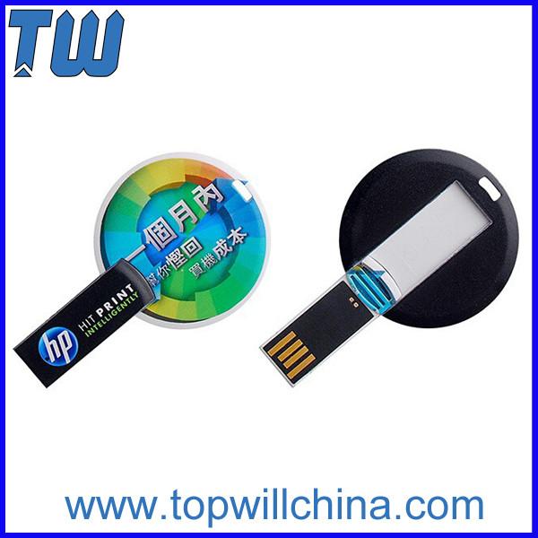 Mini Round Card Plastic Usb Flash Drive 8GB 16GB Data Storage