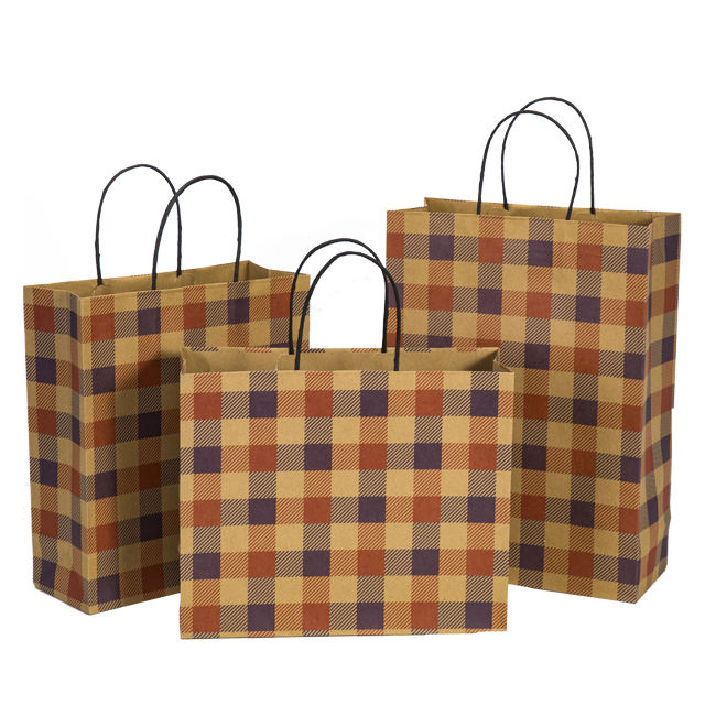 Black White Food Snacks Packaging Craft Paper Bag for Shop Gift Shopping 16x6x12inches