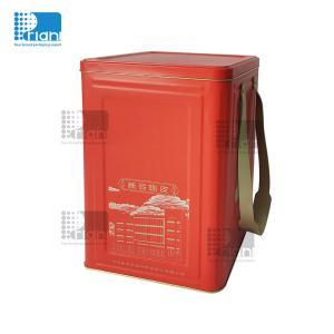 China Personalized Square Airtight Tea Tin Canisters Rectangular Embossed Packaging Box factory