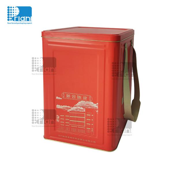 Personalized Square Airtight Tea Tin Canisters Rectangular Embossed Packaging