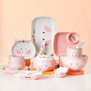 China Nordic Cartoon Ceramic Tableware Set Bowl Plate For Home Dinner Sustainable factory