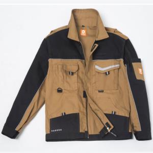 China Poly Cotton Wear Resistant Canvas Work Gear Jacket With Cordura Reinforced factory