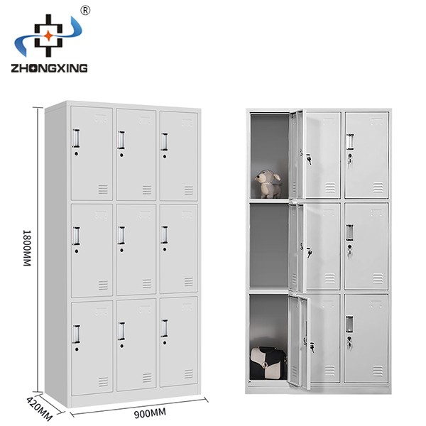 9 Door Powder Coating Metal Locker Storage Cabinet ISO9001