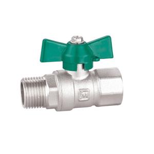 China 16bar Brass Threaded Ball Valve , Forged Butterfly Handle Valve factory
