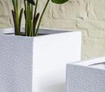 Indoor Outdoor Fiber Clay Flower Pot Light Weight Fibre Clay Plant Box For