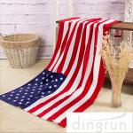 American Flags Artwork Custom Printed Beach Towels Eco Friendly Pure Cotton