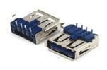 China Usb Connector USB-AF90° Single layer without rear lid blue factory