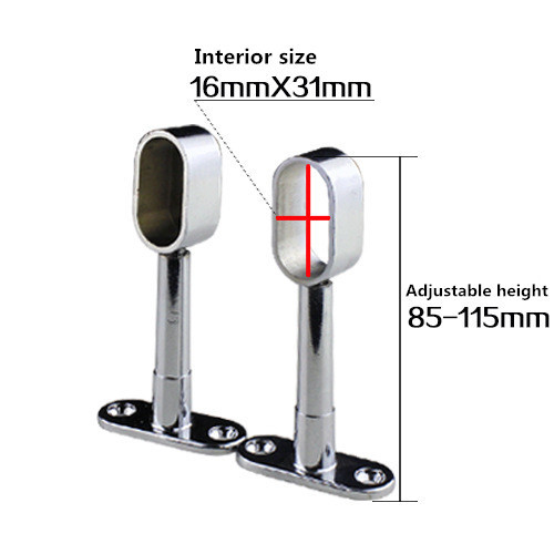 Furniture Die Casting Parts Oval Wardrobe Tube End Hanging Bracket
