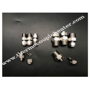 China thermocouple fitting male connector bored through connector for thermowell double ferrule tube fitting on sale