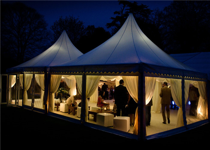 Custom High Peak Pagoda Tents Marquee Tent For Wedding Golf Events