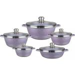 Home Kitchen Aluminum Cookware Set 10 Pieces With Tempered Glass Lid